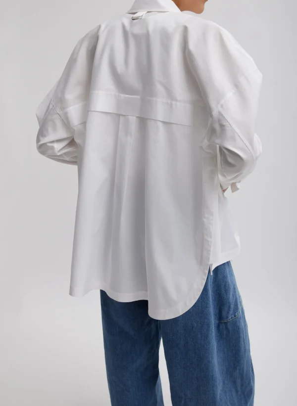 Tibi Gabe Oversized Shirt White Sale