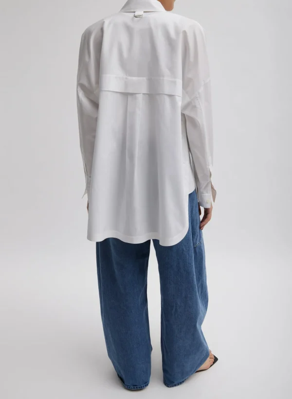 Tibi Gabe Oversized Shirt White Sale