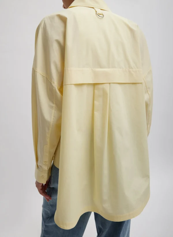 Tibi Gabe Oversized Shirt Lemon Ice Discount