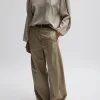 Tibi Garment Dyed Silky Cotton Sid Chino Pant Acorn Cheap