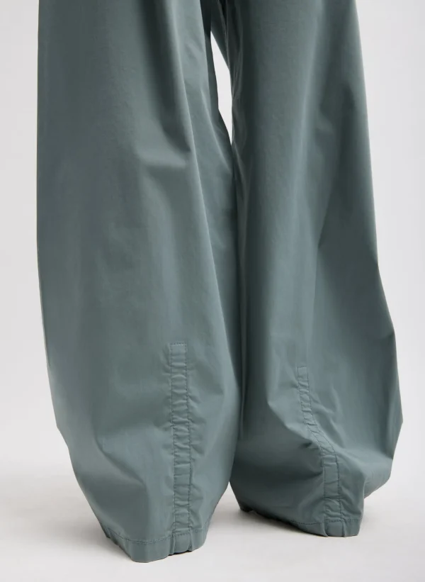 Tibi Garment Dyed Silky Cotton Sid Pant Green Limestone Fashion