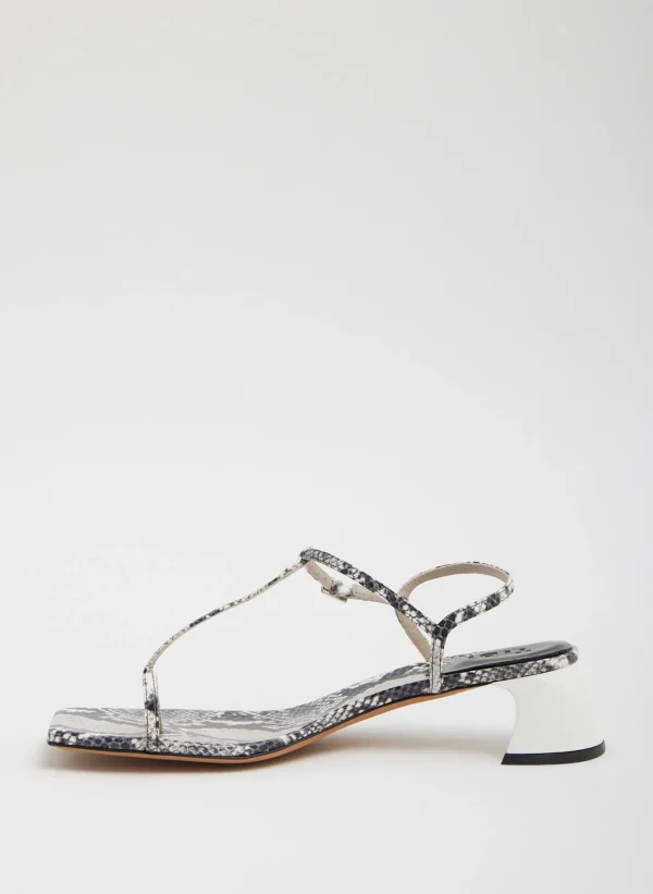 Tibi Georgia Embossed Snake Sandal Grey Embossed Snake Best Sale