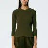 Tibi Giselle Stretch Sweater Circle Openback Pullover Wood Store