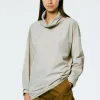 Tibi Italian Sporty Nylon Cowl Neck Top Ash Store