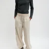 Tibi Italian Sporty Nylon Wide Leg Pull On Pant Ash Best Sale