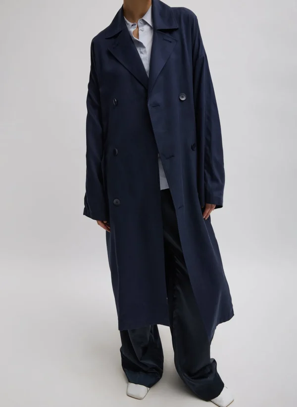 Tibi Lancaster Trench Navy Discount