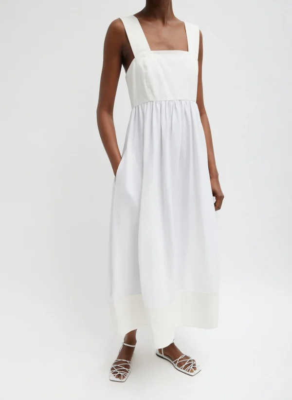 Tibi Linen Cotton Voile Sculpted Dress White Outlet