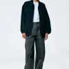 Tibi Luxe Wool Angora Oversized Bomber Navy Online