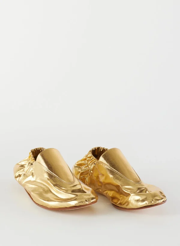 Tibi Metallic Mikhail Flat Gold Online