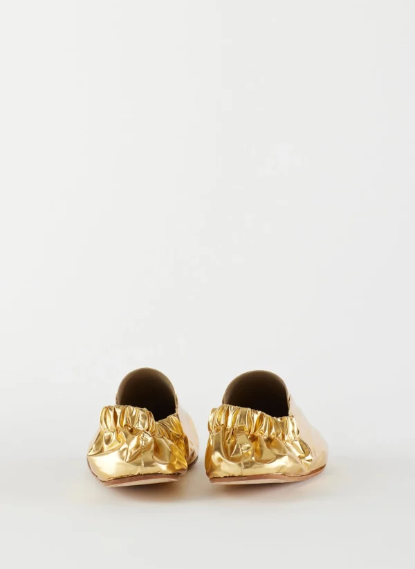 Tibi Metallic Mikhail Flat Gold Online