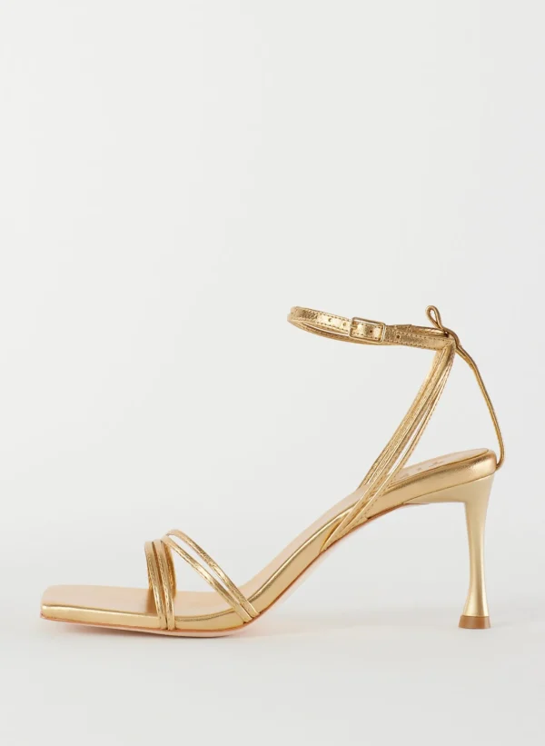 Tibi Metallic Nappa Guy Sandal Gold Sale