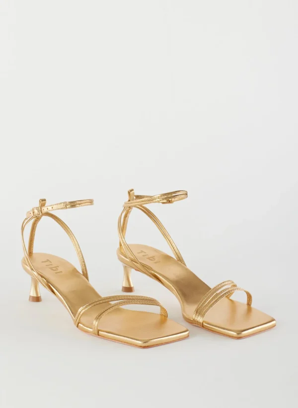 Tibi Metallic Nappa Harper Sandal Gold Online