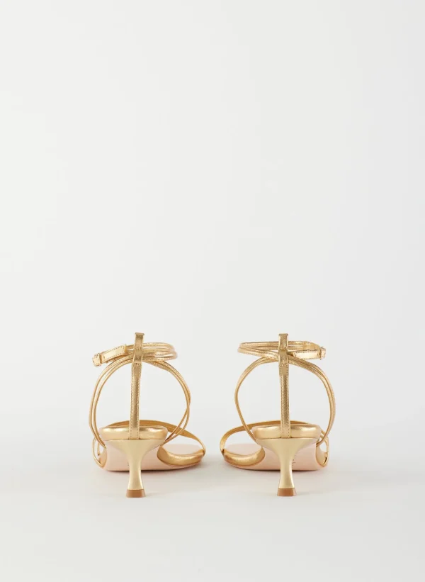 Tibi Metallic Nappa Harper Sandal Gold Online
