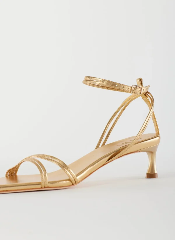 Tibi Metallic Nappa Harper Sandal Gold Online