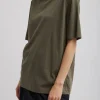 Tibi Mock Neck Unisex T-Shirt Dune Fashion