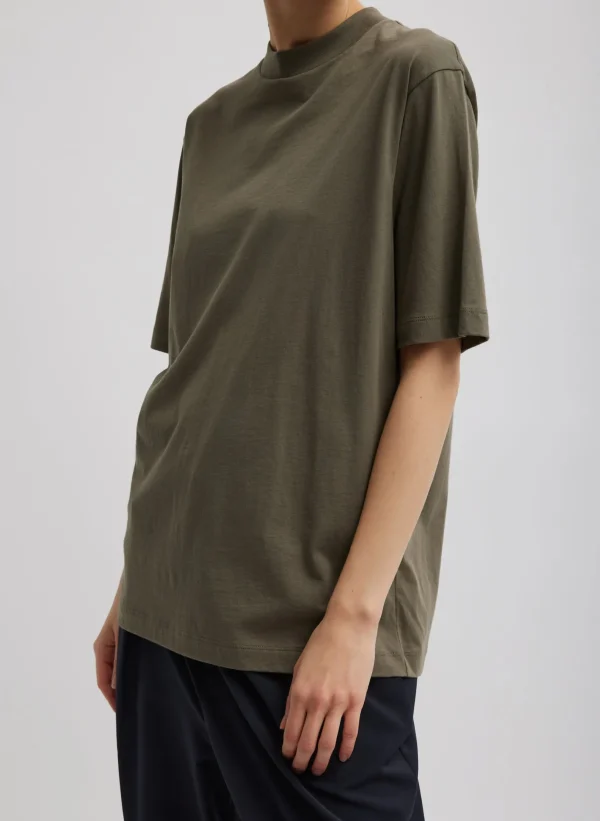 Tibi Mock Neck Unisex T-Shirt Dune Fashion