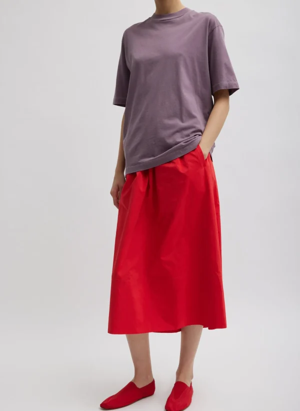 Tibi Mock Neck Unisex T-Shirt Plum-Ish Flash Sale