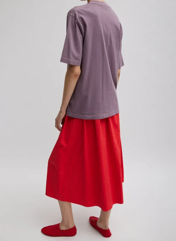 Tibi Mock Neck Unisex T-Shirt Plum-Ish Flash Sale