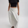 Tibi Nylon Asymmetrical Balloon Skirt White Cheap