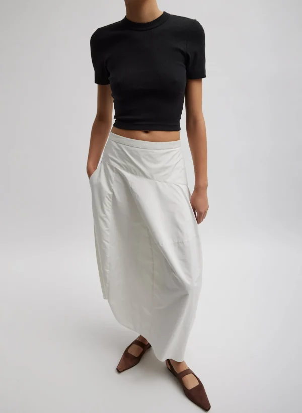 Tibi Nylon Asymmetrical Balloon Skirt White Cheap