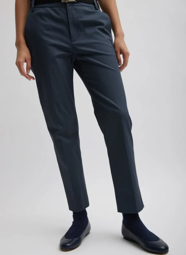 Tibi Oliver Cotton Stretch Tricotine Lennon Ankle Pant Slate Blue Best Sale