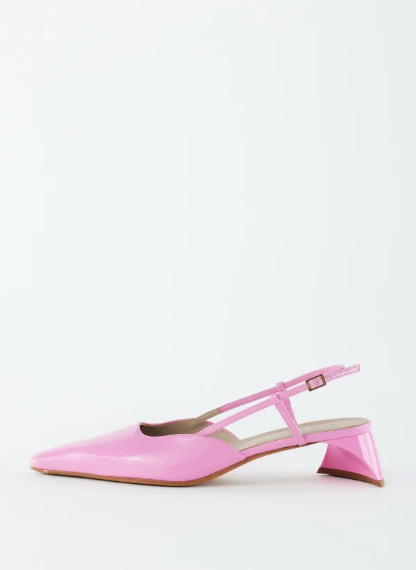 Tibi Patent Leather Oscar Slingback Baby Pink Flash Sale