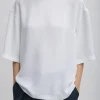 Tibi Pebble Sable Easy T-Shirt White Hot