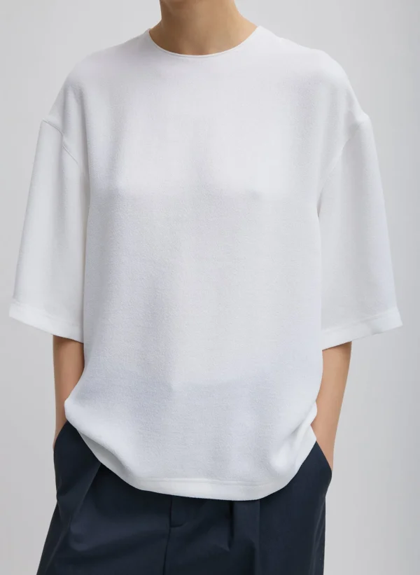 Tibi Pebble Sable Easy T-Shirt White Hot