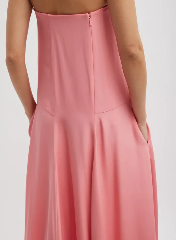 Tibi 4-Ply Silk Strapless Sculpted Dress Pink Cheap