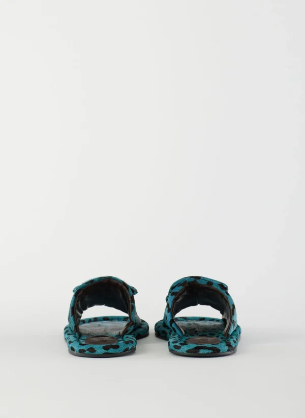 Tibi Pony Hair Calf Print Beryen Sandal Baby Blue Best