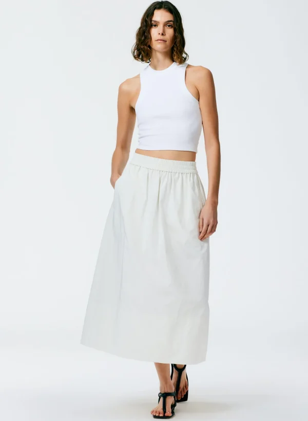 Tibi Ribbed T-Shirt Cropped Tank White Fashion