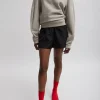 Tibi Sculpted Long Sleeve Sweatshirt Light Stone Cheap