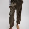 Tibi Shiny Nylon Pull On Wilt Jogger Dune Clearance