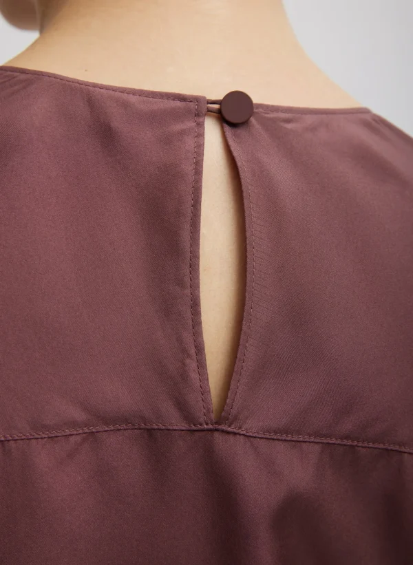 Tibi Silk Habutai Circular Top Cinnamon Sale