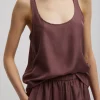 Tibi Silk Habutai Tank Top Cinnamon Discount