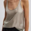 Tibi Silk Habutai Tank Top Light Stone Online