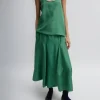 Tibi Silk Habutai Tank Top Green Tea Hot