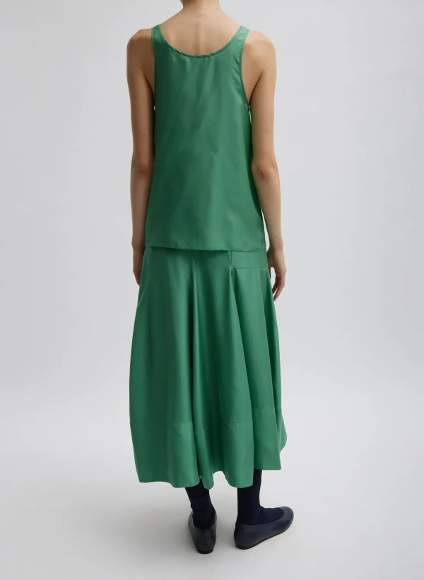 Tibi Silk Habutai Tank Top Green Tea Hot