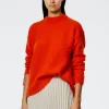 Tibi Soft Mohair Crewneck Easy Pullover Red Flash Sale