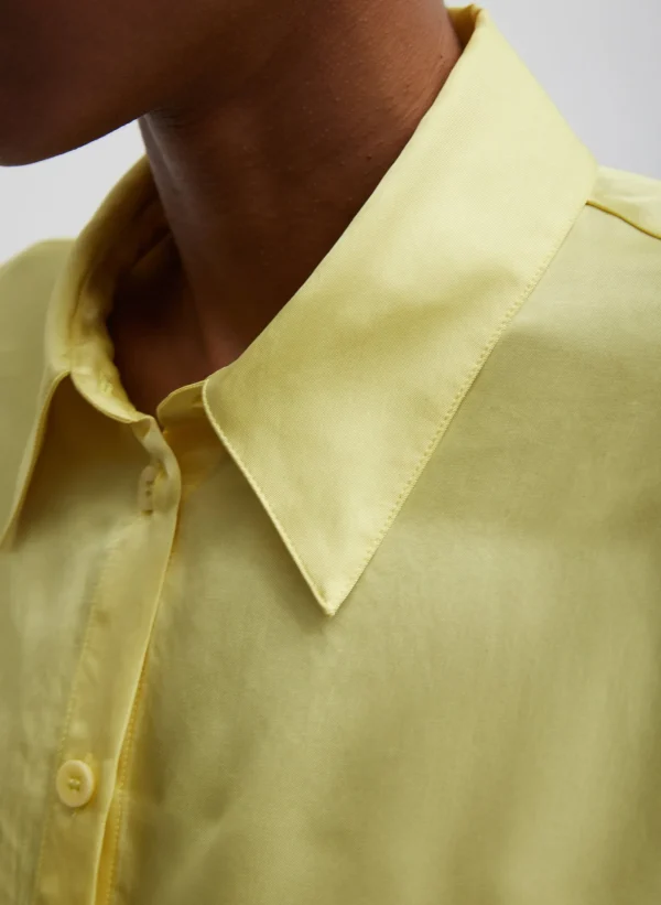 Tibi Spring Acetate Shirt With Cocoon Back Yellow Cheap