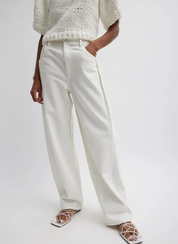 Tibi Spring Denim Tuck Jean White Best Sale