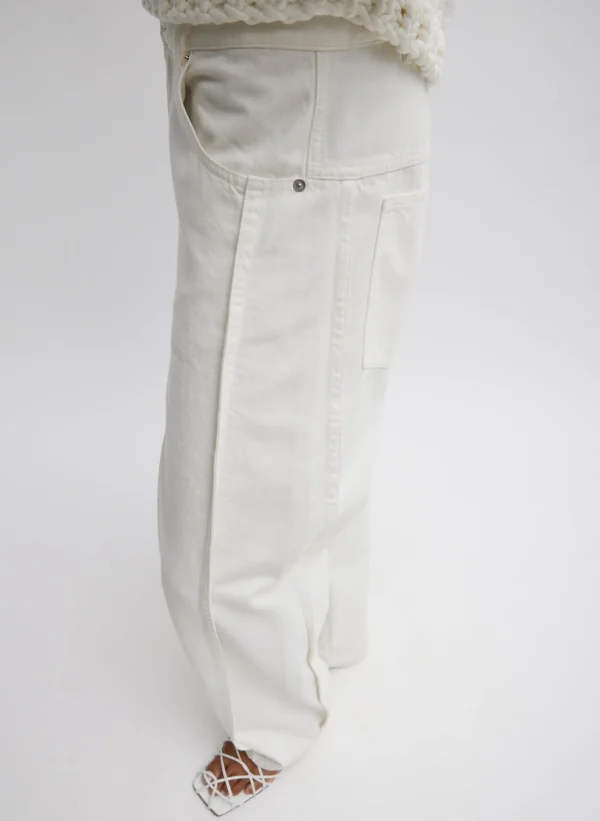 Tibi Spring Denim Tuck Jean White Best Sale