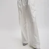 Tibi Stella Crispy Nylon Pleated Cargo Pant White Sale