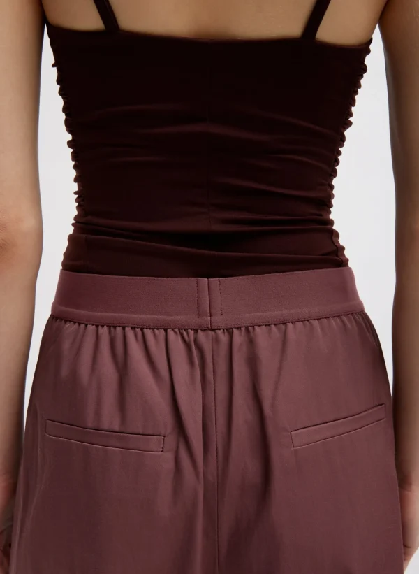 Tibi Stretch Light Weight Tech Knit Shirred Cami Brown Online