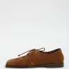 Tibi Suede Brody Square Toe Loafer Hazelnut Brown Best