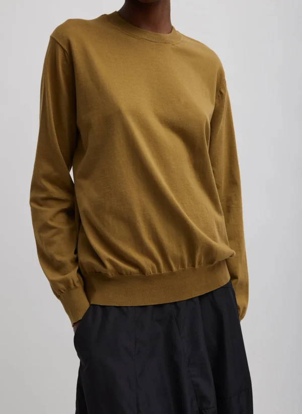 Tibi Super Fine Gauge Perfect Men's Pullover Dark Hazel Best