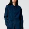 Tibi Tencel Cotton Charlie Slim Men's Shirt Blue Online