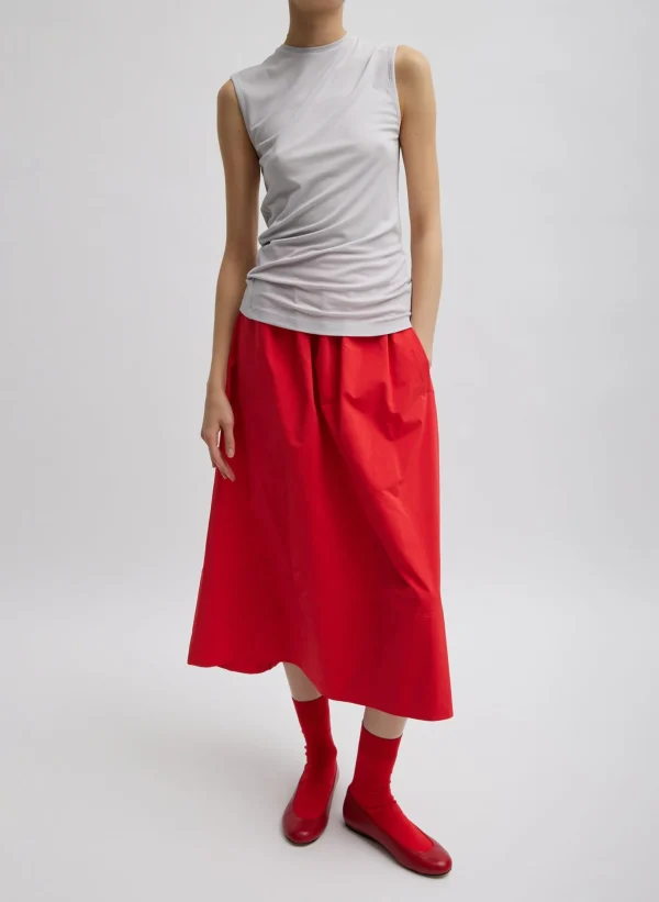 Tibi Tencel Knit Twisted Seam Tank Pearl Grey Cheap