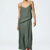 Tibi The Slip Skirt Grey Pine Fashion