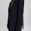 Tibi Tropical Wool Max Blazer Navy New